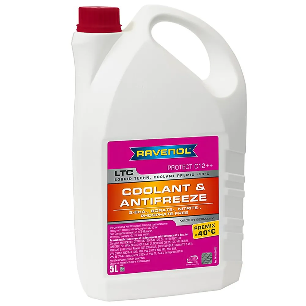 کولانت و ضدیخ راونول LTC قرمز ++G12 حجم 5 لیتر